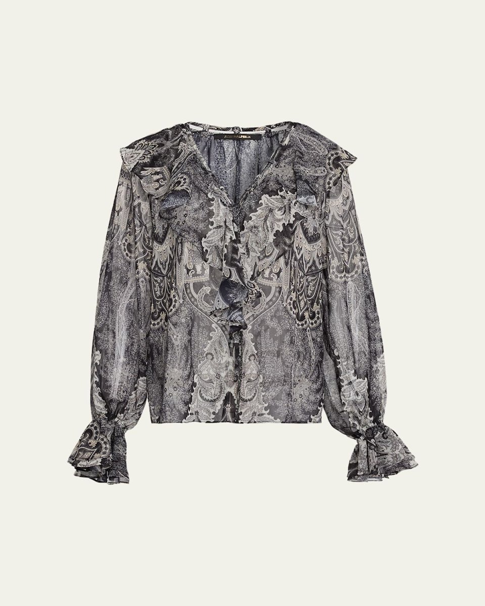 Locke Ruffle Tie-Neck Blous